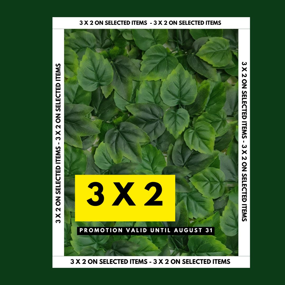 Artificial Green Foliage UV-protected Foliage for Outdoor Decor set of 4 19.68 in x 19.68 in panels