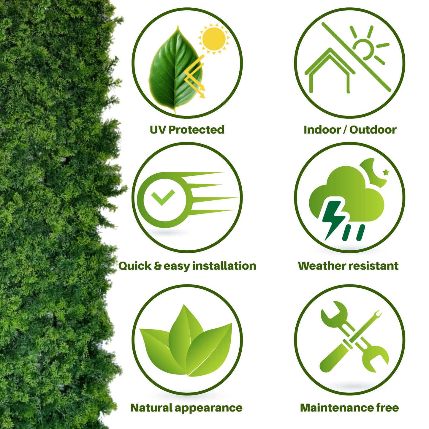 Artificial Green Foliage Foliage for Outdoor Decor