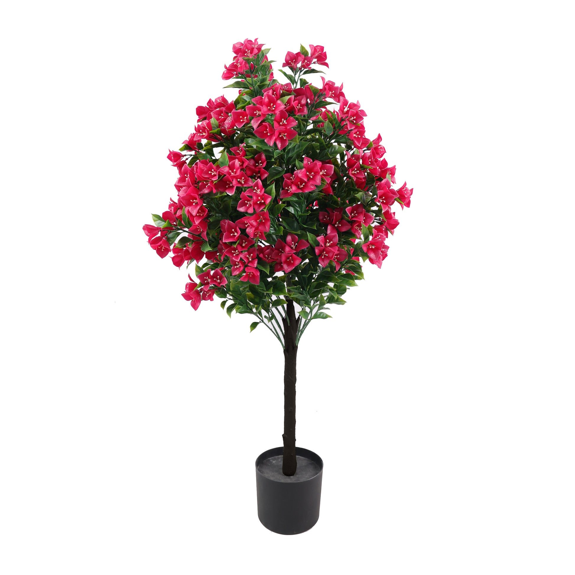 fake potted plants for outdoors 47 In. UV resistant Artificial Bougainvillea Plant Tree in Black pot