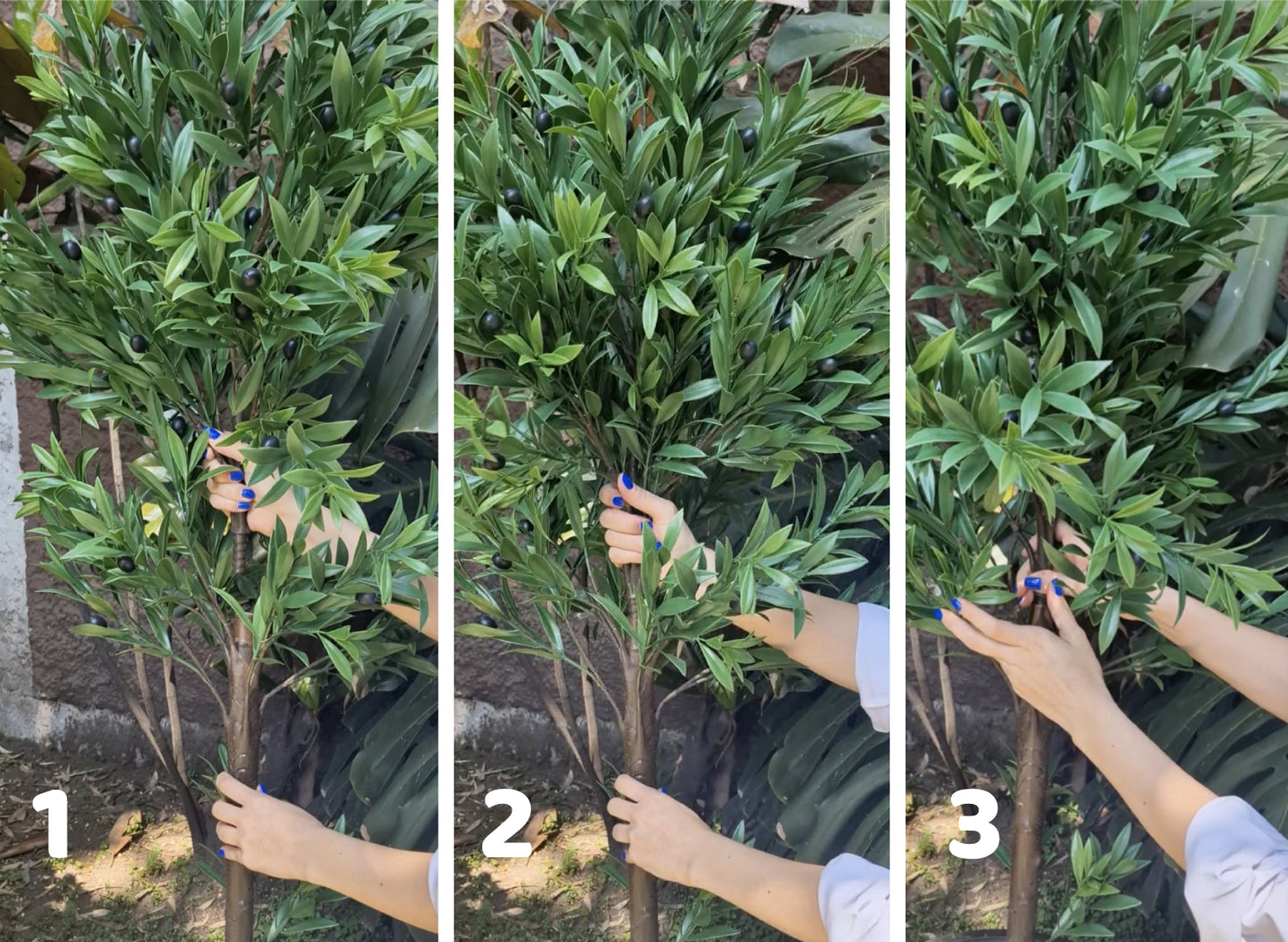 UV-resistant artificial olive tree