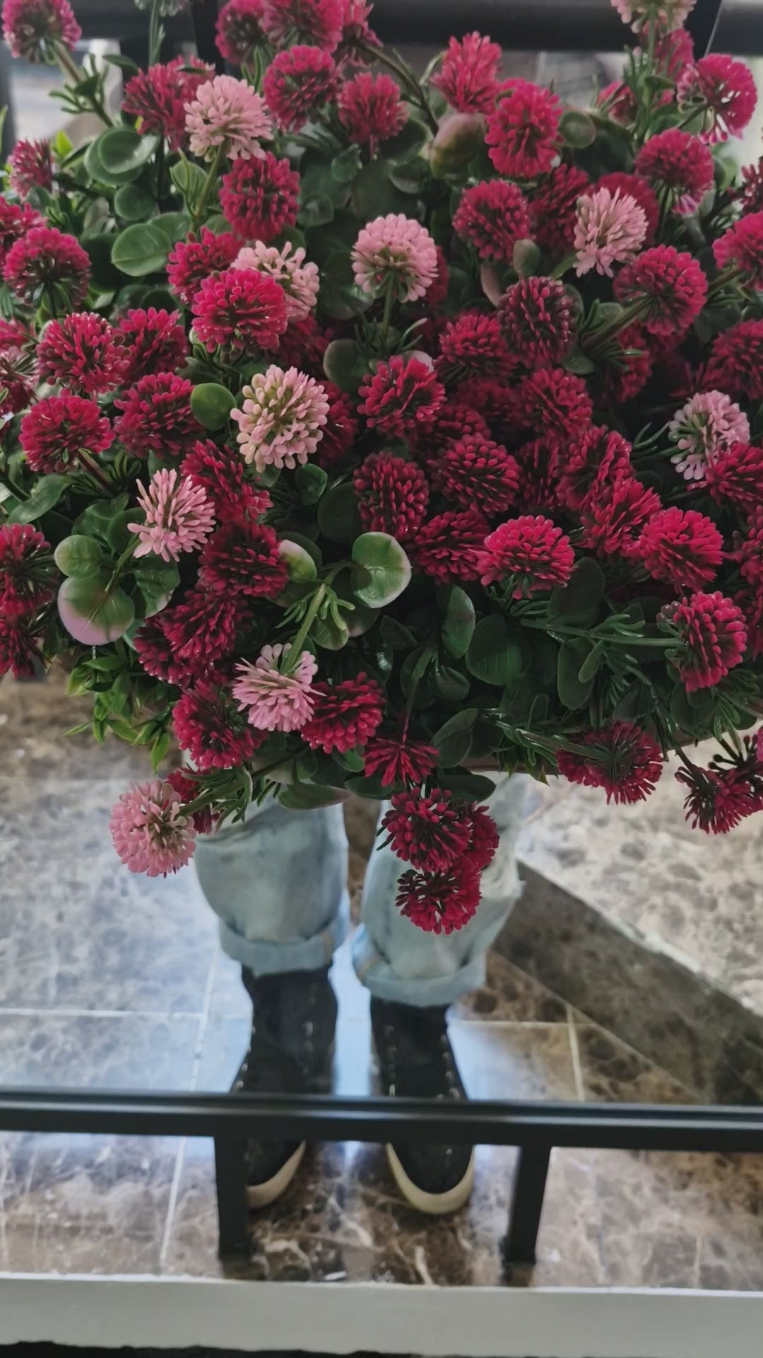 Fake Flowers Pink and Red