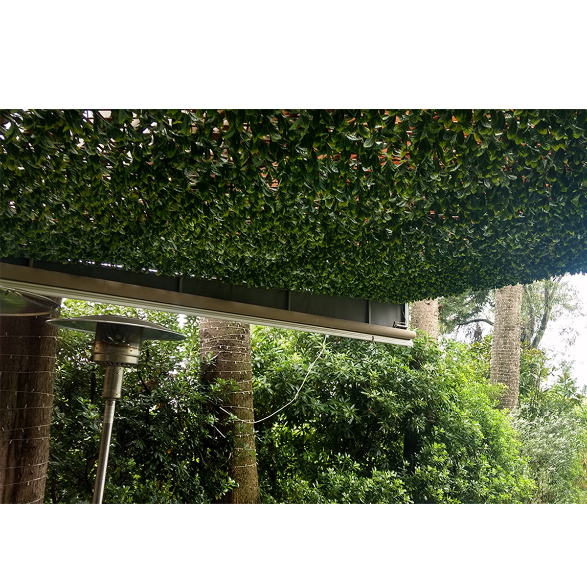 trellis with fake plants Greensmart Dekor 26 in. x 51 in. Expandable Faux Lemon Leaf Lattice Screen